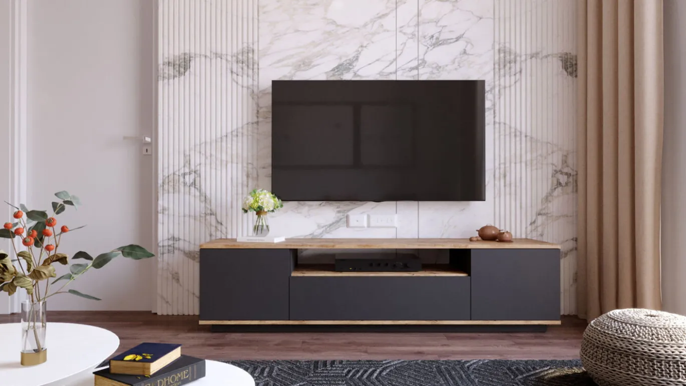 Tv-Meubel Faroe Melamine Antraciet