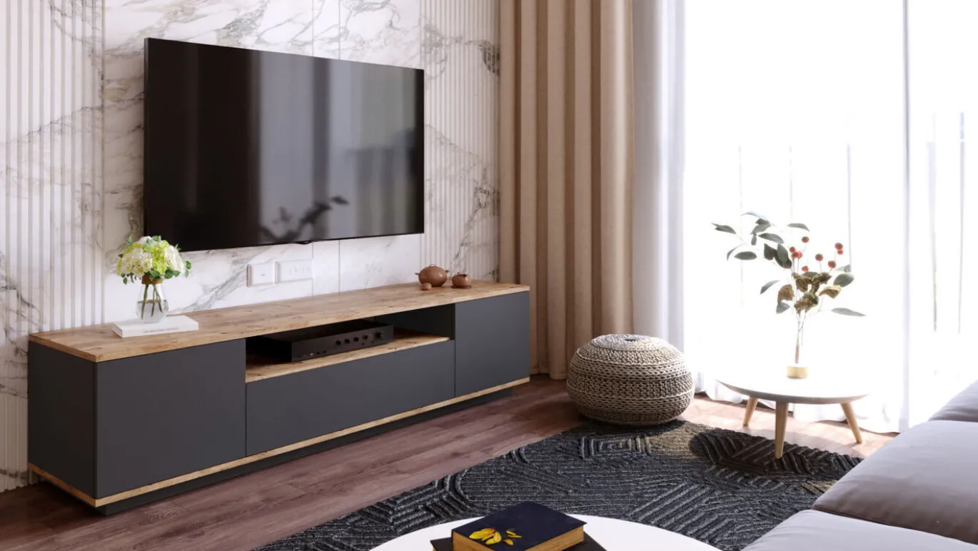 Tv-Meubel Faroe Melamine Antraciet