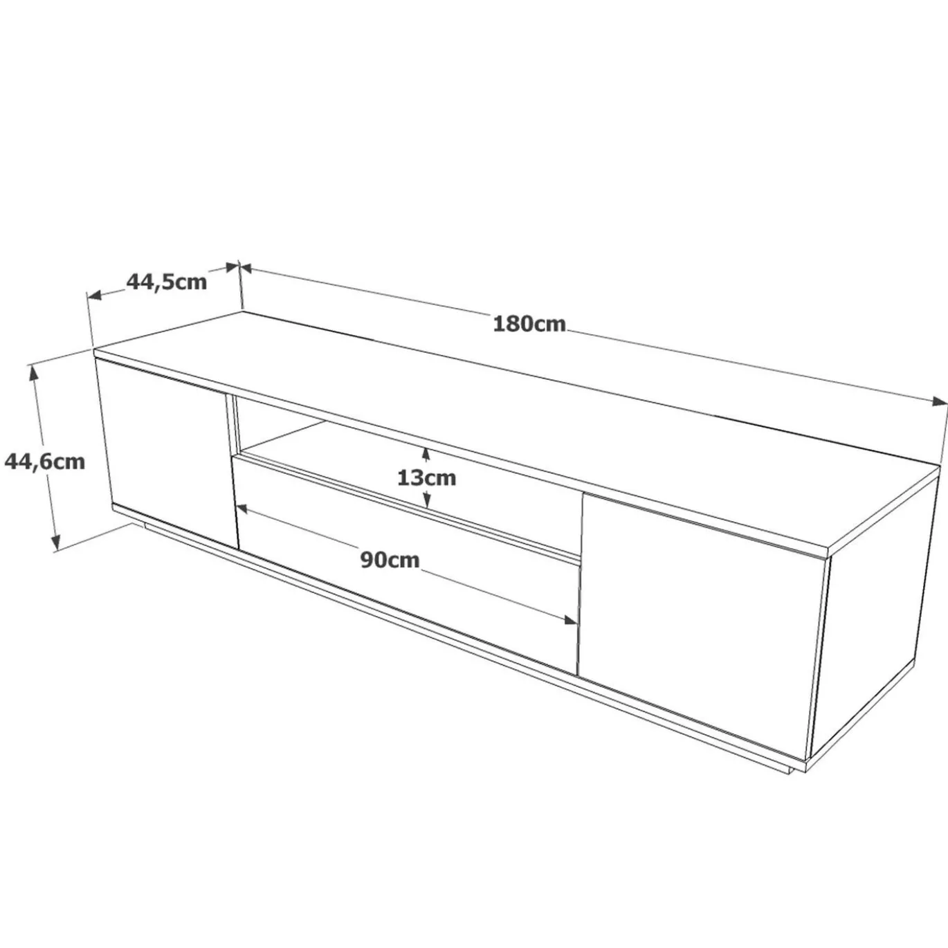 Tv-Meubel Faroe Melamine Antraciet