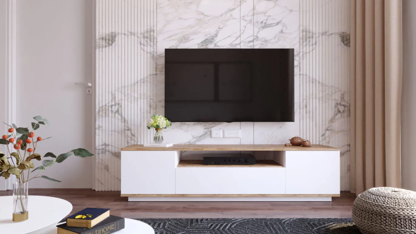 Tv-Meubel Faroe Melamine Wit