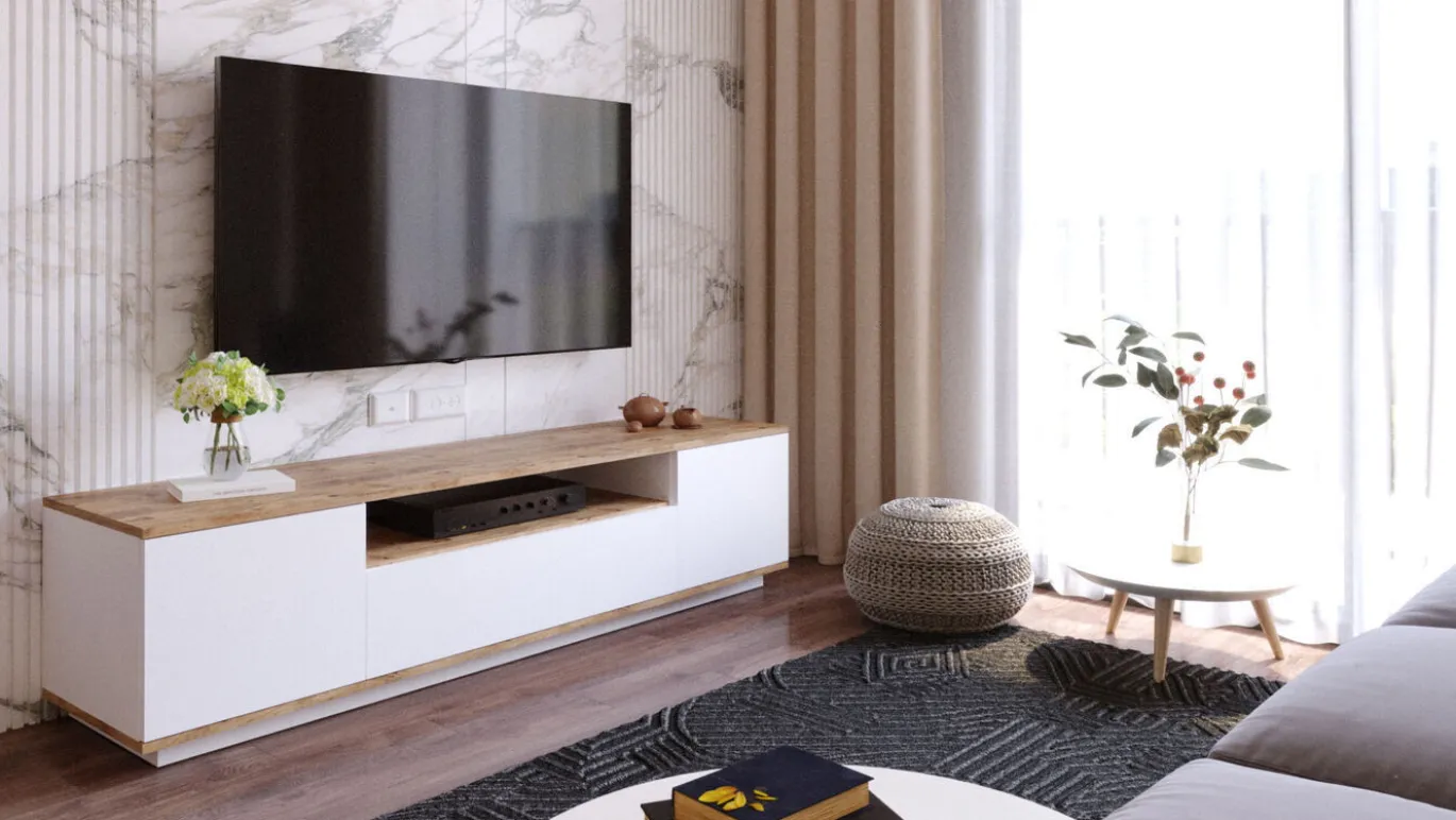 Tv-Meubel Faroe Melamine Wit