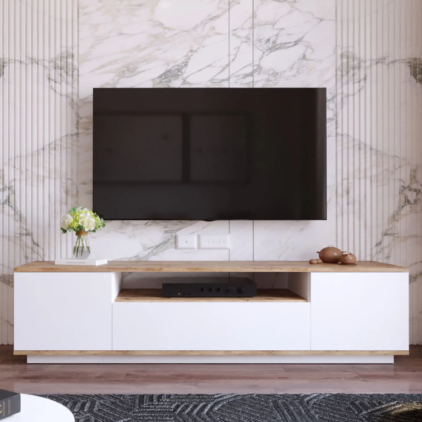 Tv-Meubel Faroe Melamine Wit