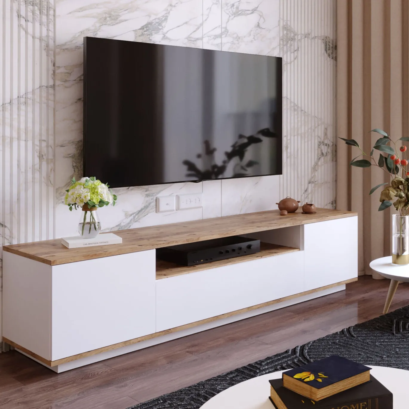 Tv-Meubel Faroe Melamine Wit