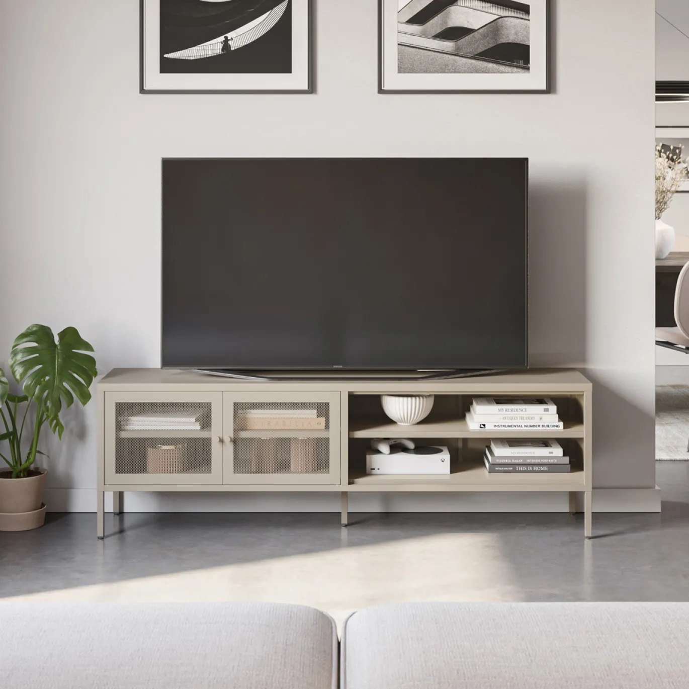 Tv-meubel Fayna 2d2v 160cm Zand - Giga Meubel