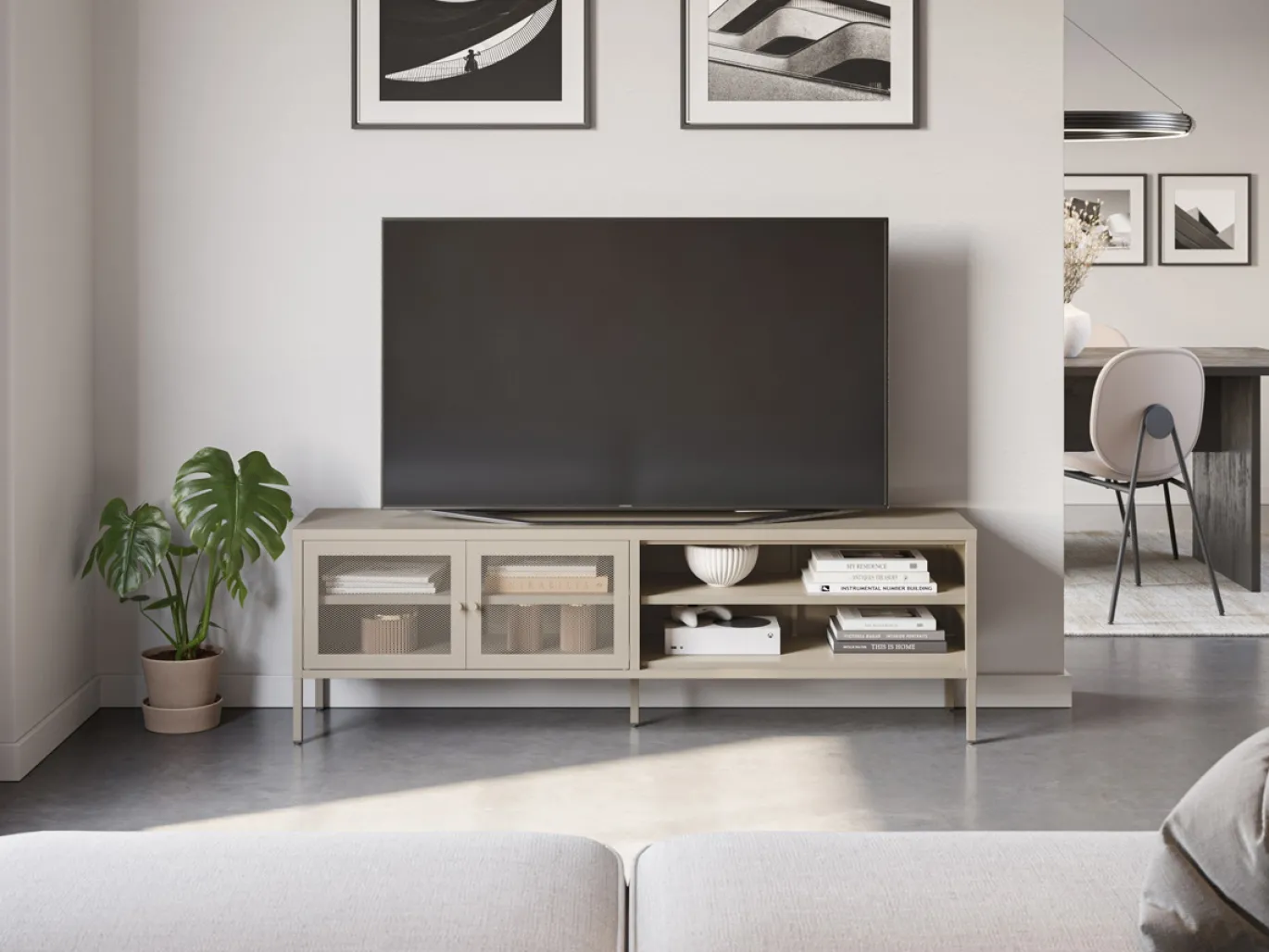 Tv-meubel Fayna 2d2v 160cm Zand - Giga Meubel