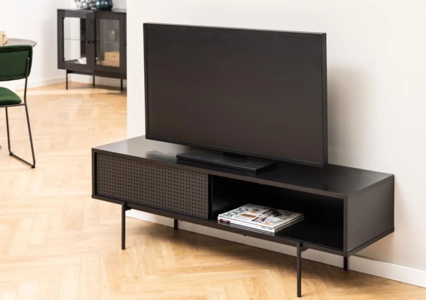 Tv-meubel Finn MDF Zwart 140cm - Giga Living