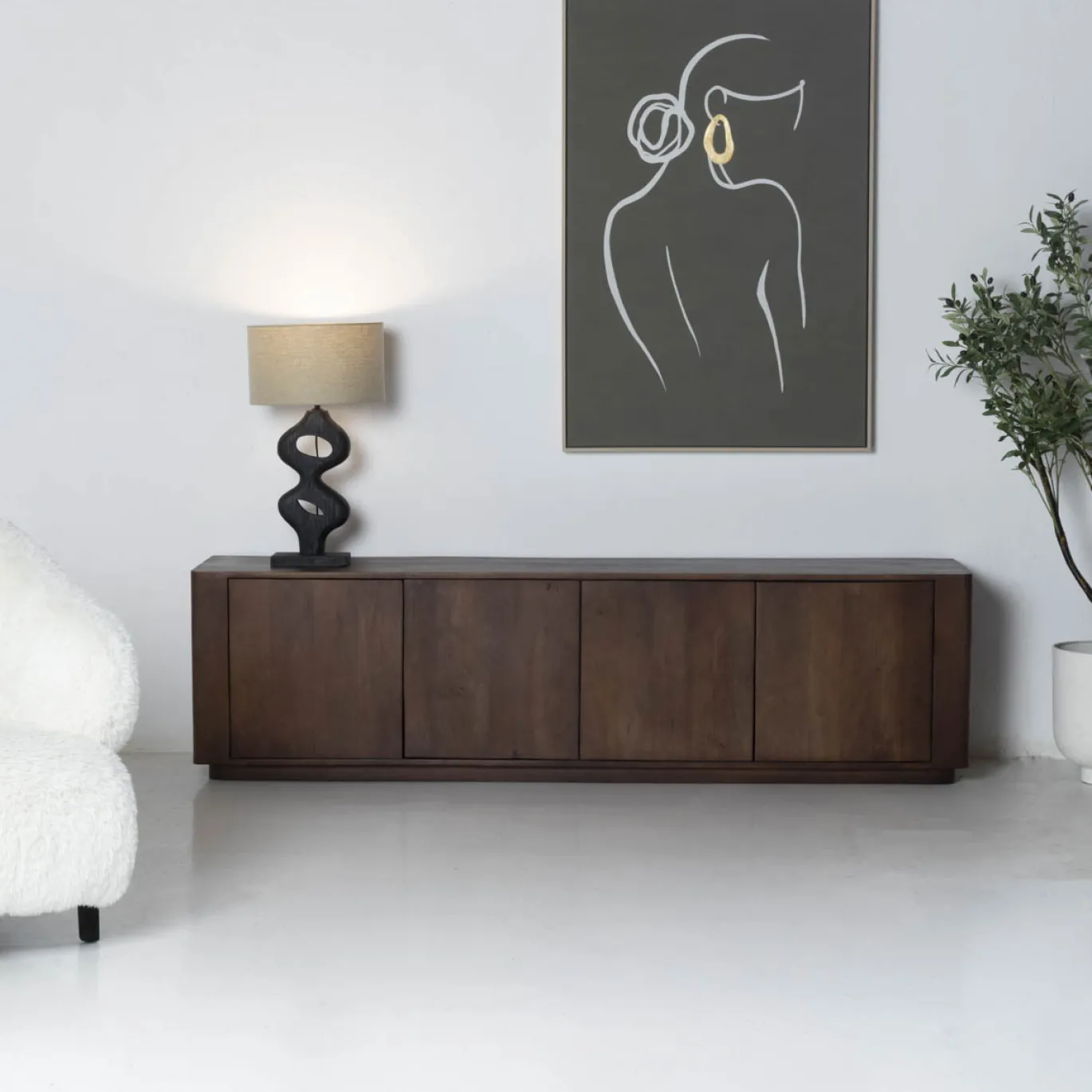 Tv-meubel Finn Walnoot 200cm - Giga Meubel
