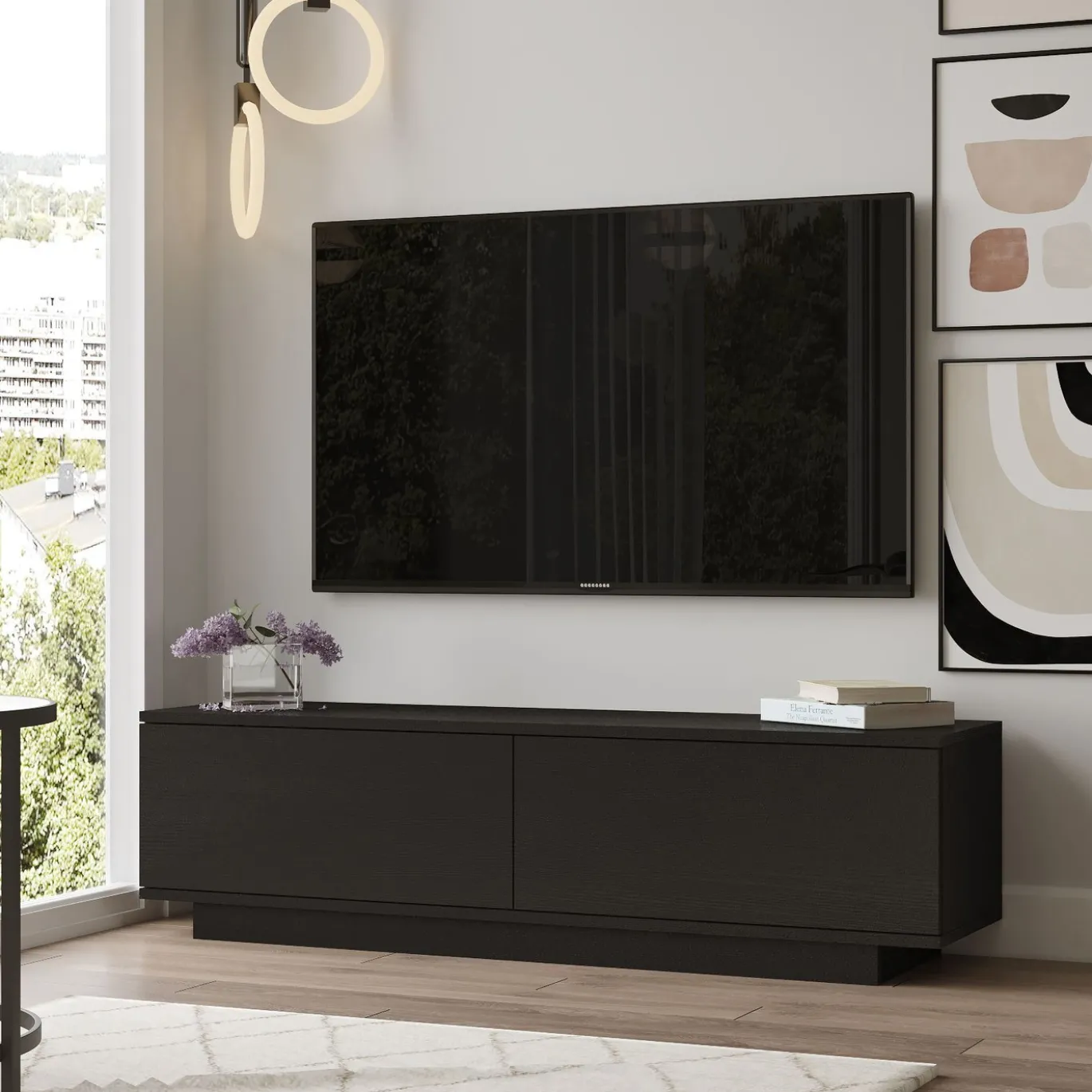 Tv-meubel Firdous Zwart 140cm