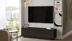 Tv-meubel Firdous Zwart 140cm