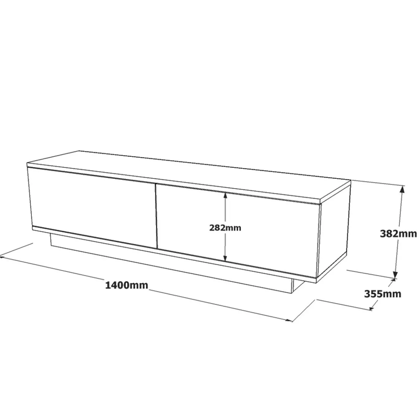 Tv-meubel Firdous Zwart 140cm