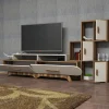 Tv-meubel Flora Crème met Wandschap