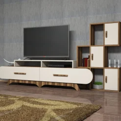 Tv-meubel Flora Crème met Wandschap