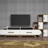 Tv-Meubel Flora Melamine Walnoot Wit