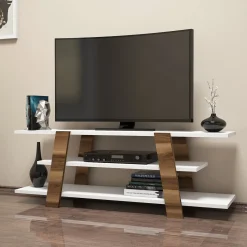 Tv-meubel Flower Wit/Walnoot