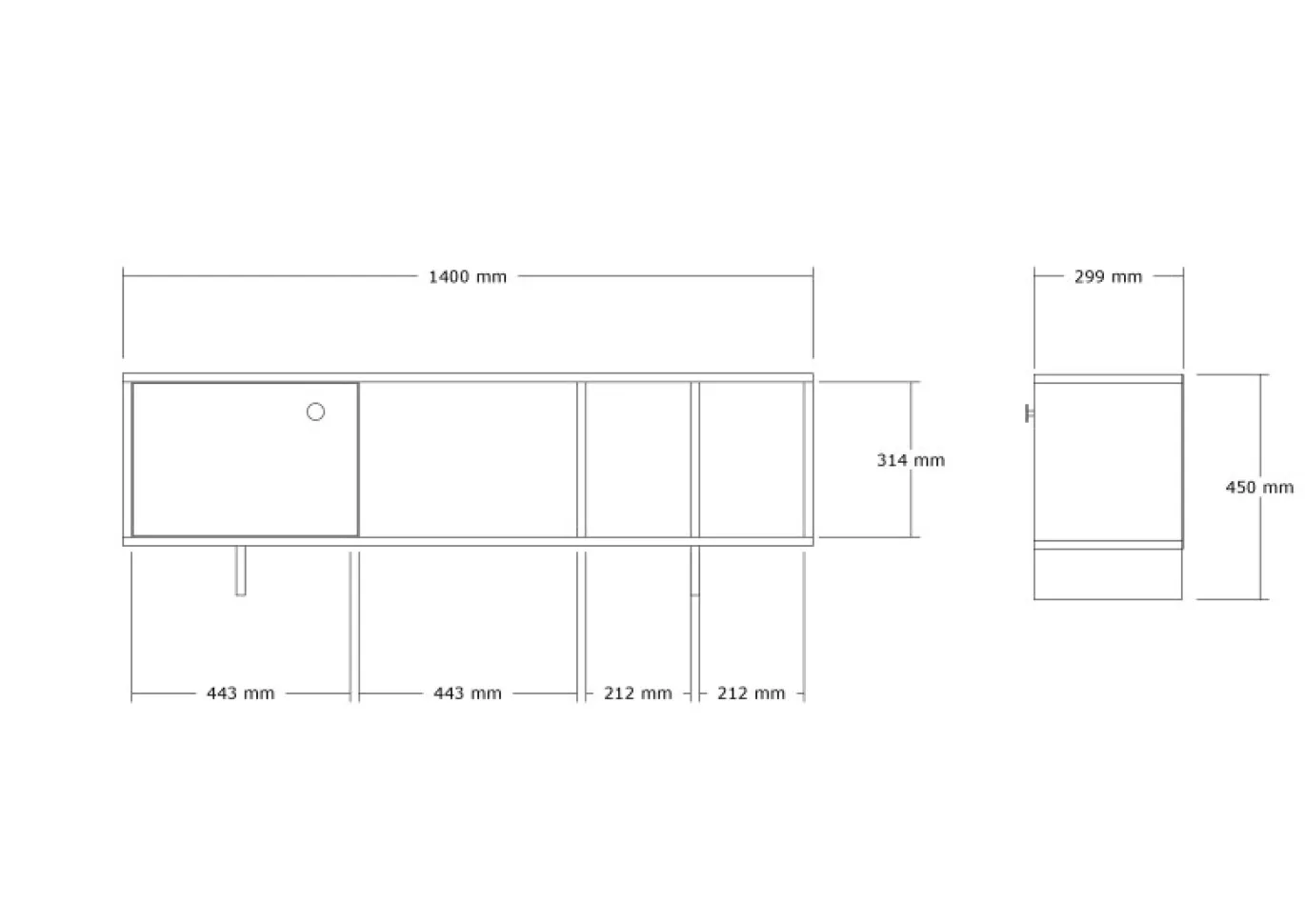 Tv-meubel Folsom Bruin 140cm