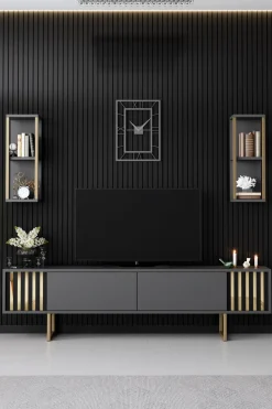 Tv-meubel Gold Line Antraciet