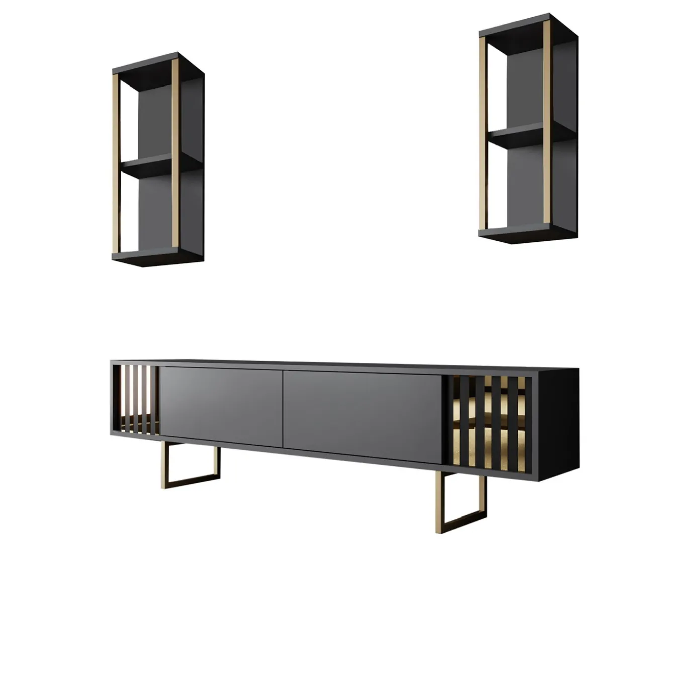 Tv-meubel Gold Line Antraciet