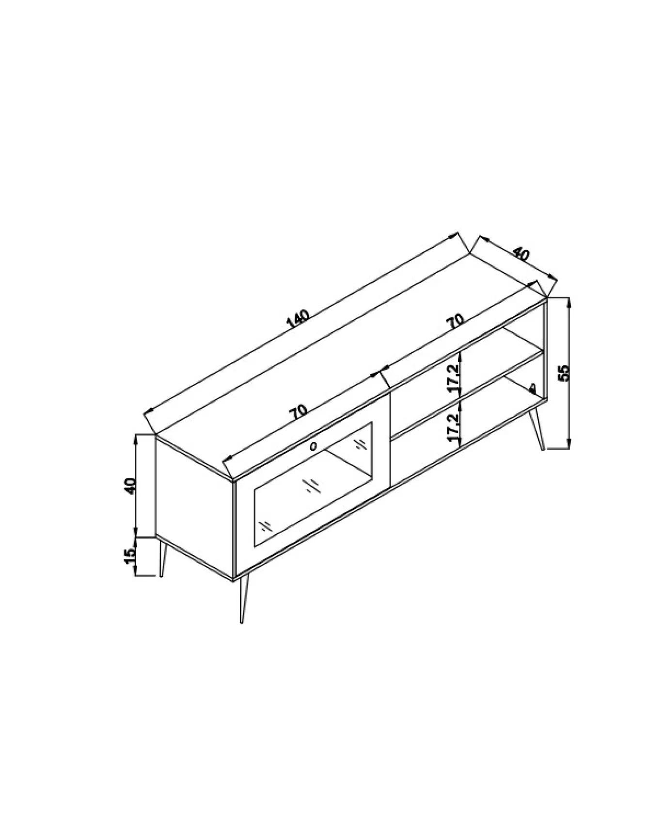 Tv-meubel Hazeran Naturel 140cm