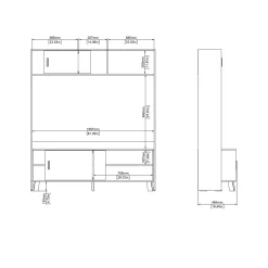 Tv-meubel Ikast Wit Jackson Hickory 2-schuifdeuren - Giga Living