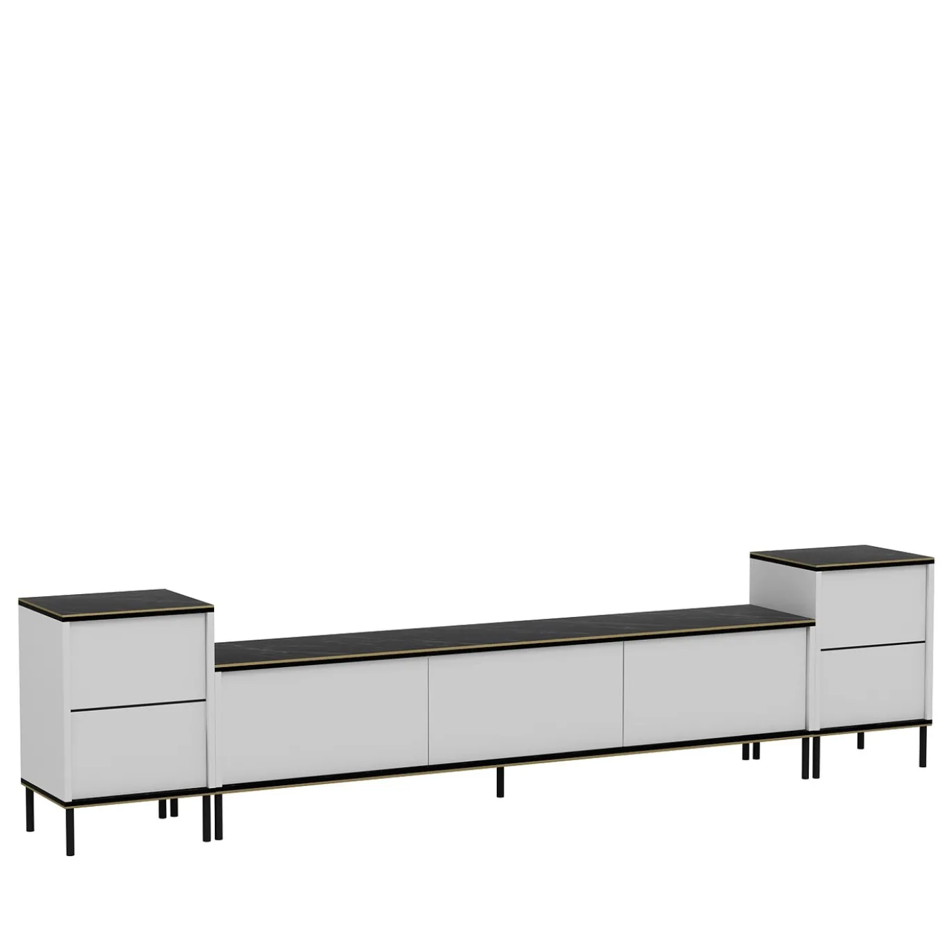 Tv-meubel Imaj Large Wit/Zwart Marmerlook