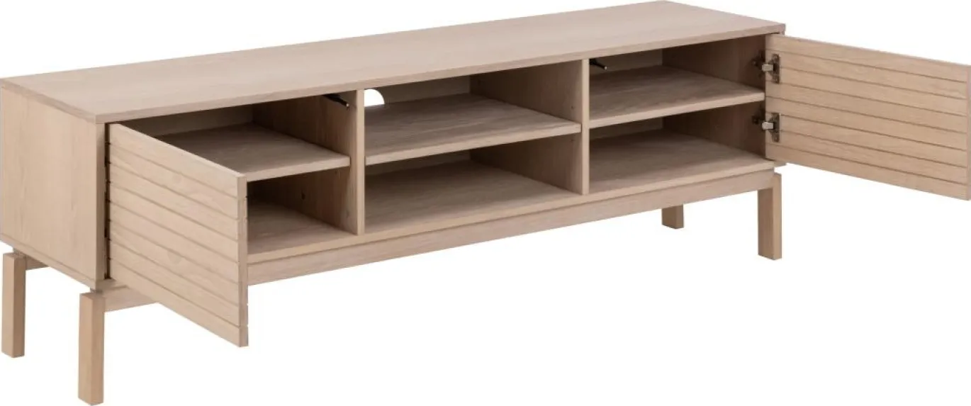 Tv-meubel Klevik Eikenfineer Wit 160cm - Giga Living