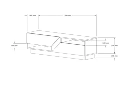 Tv-Meubel Koza Melamine Walnoot Wit