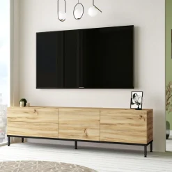 Tv-Meubel Laval Melamine Eiken Zwart 170cm