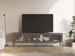 Tv-meubel Layna 4d 160cm Mokka Glas - Giga Meubel