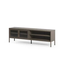 Tv-meubel Layna 2d2v 160cm Mokka Glas - Giga Meubel