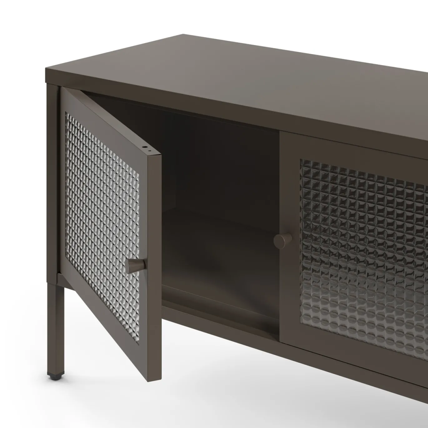 Tv-meubel Layna 2d2v 160cm Mokka Glas - Giga Meubel