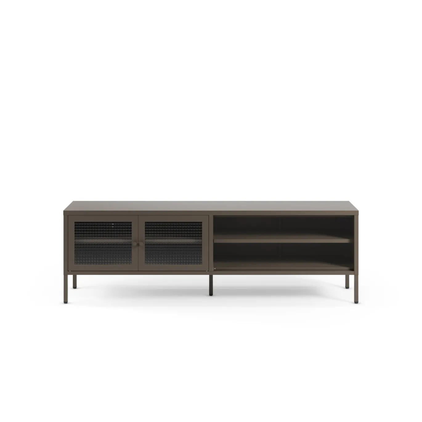 Tv-meubel Layna 2d2v 160cm Mokka Glas - Giga Meubel