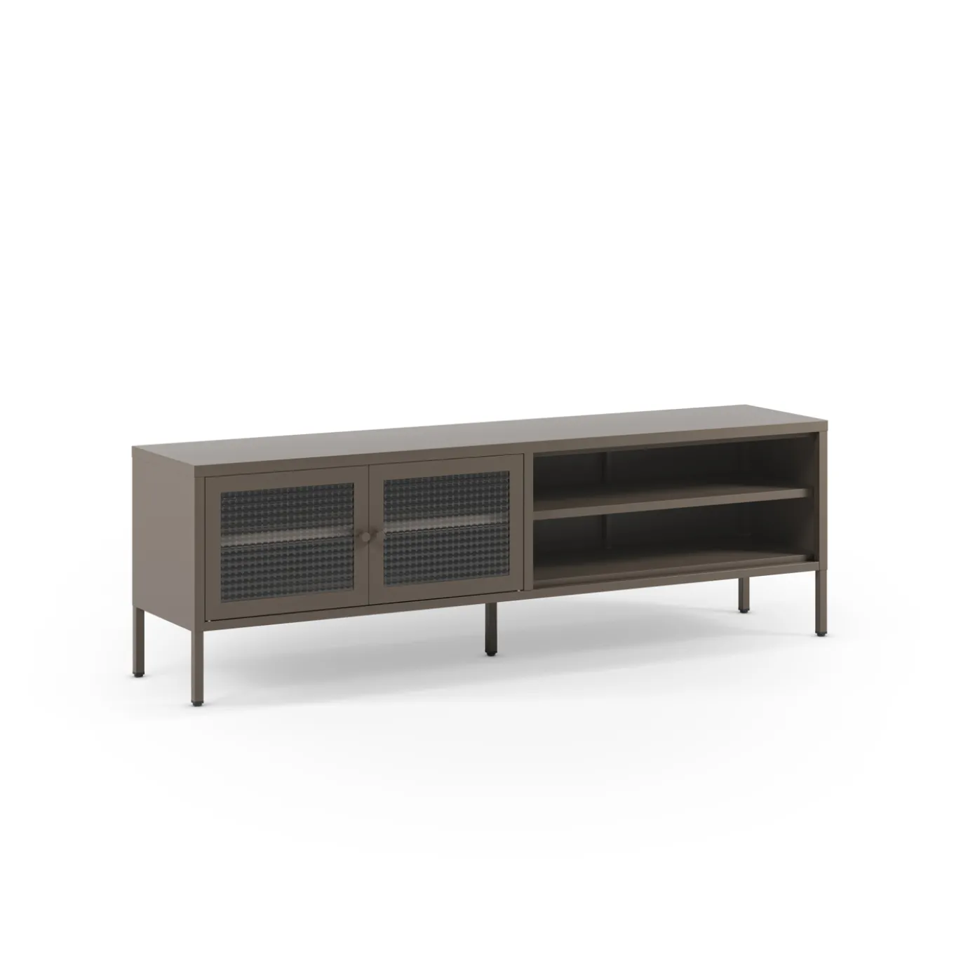 Tv-meubel Layna 2d2v 160cm Mokka Glas - Giga Meubel