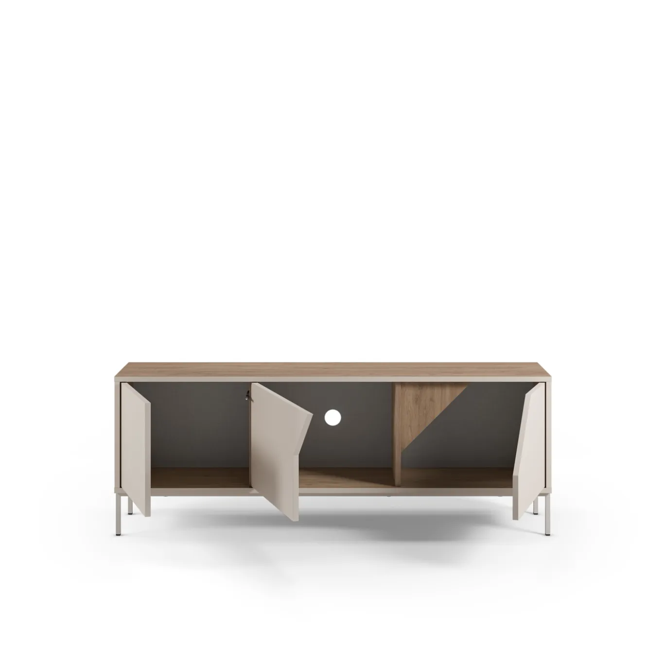 Tv-meubel Lilou 3d 150cm Naturel/crème - Giga Meubel