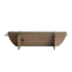 Tv-meubel Lily Glas/Walnoot 158cm