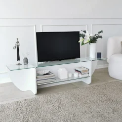 Tv-meubel Lily Glas/Wit 158cm