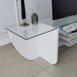 Tv-meubel Lily Glas/Wit 158cm
