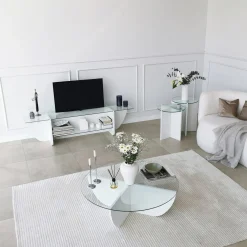 Tv-meubel Lily Glas/Wit 158cm