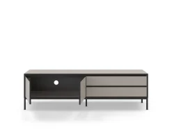 Tv-meubel Lorenza 2d2L 180cm Crème/zwart met Metaal - Giga Meubel