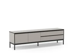 Tv-meubel Lorenza 2d2L 180cm Crème/zwart met Metaal - Giga Meubel