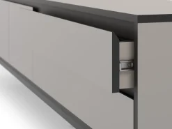 Tv-meubel Lorenza 2d2L 180cm Crème/zwart met Metaal - Giga Meubel
