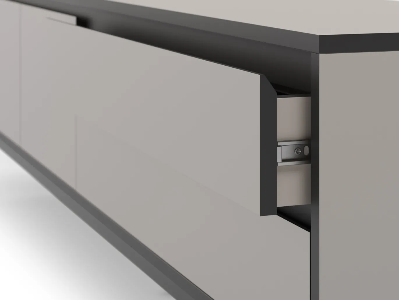 Tv-meubel Lorenza 2d2L 180cm Crème/zwart met Metaal - Giga Meubel