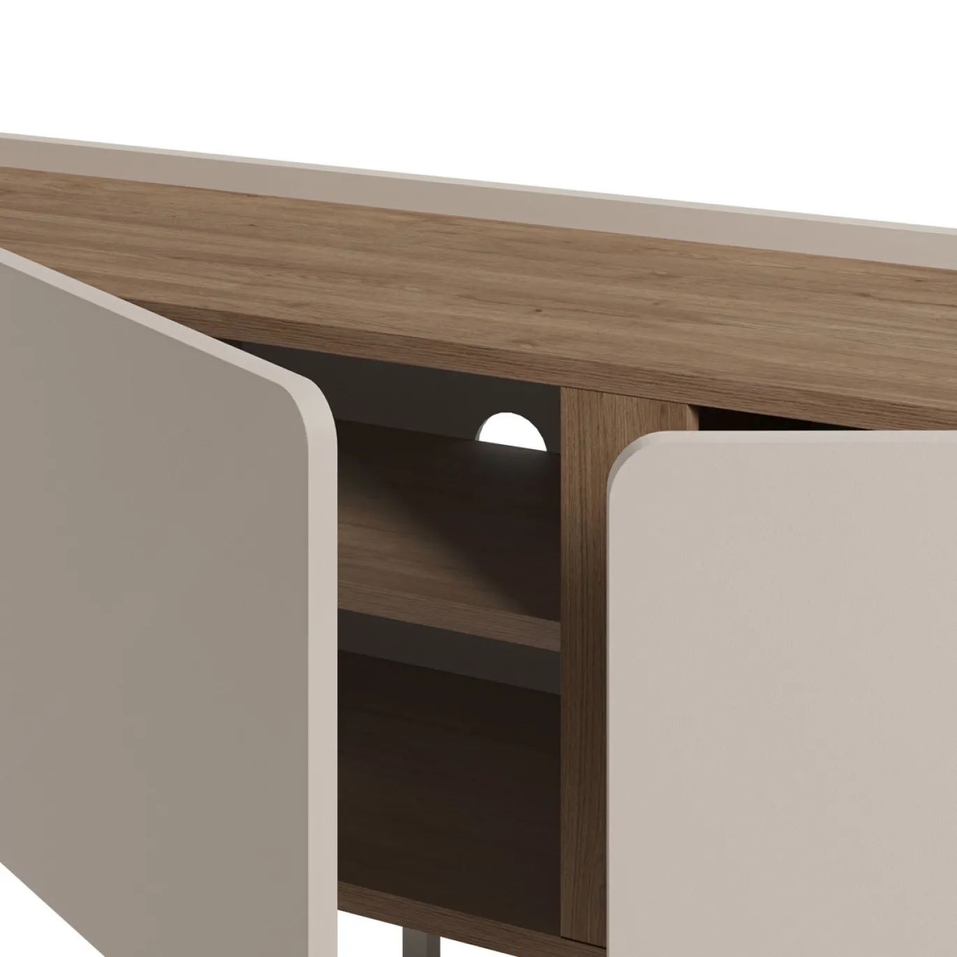 Tv-meubel Lucile 3d 140cm Crème/Naturel - Giga Meubel