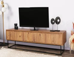 Tv-Meubel Lupin Melamine Walnoot Zwart 140cm