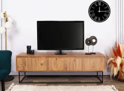 Tv-Meubel Lupin Melamine Walnoot Zwart 140cm