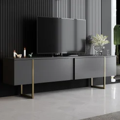 Tv-meubel Luxe Antraciet/Goud 180cm