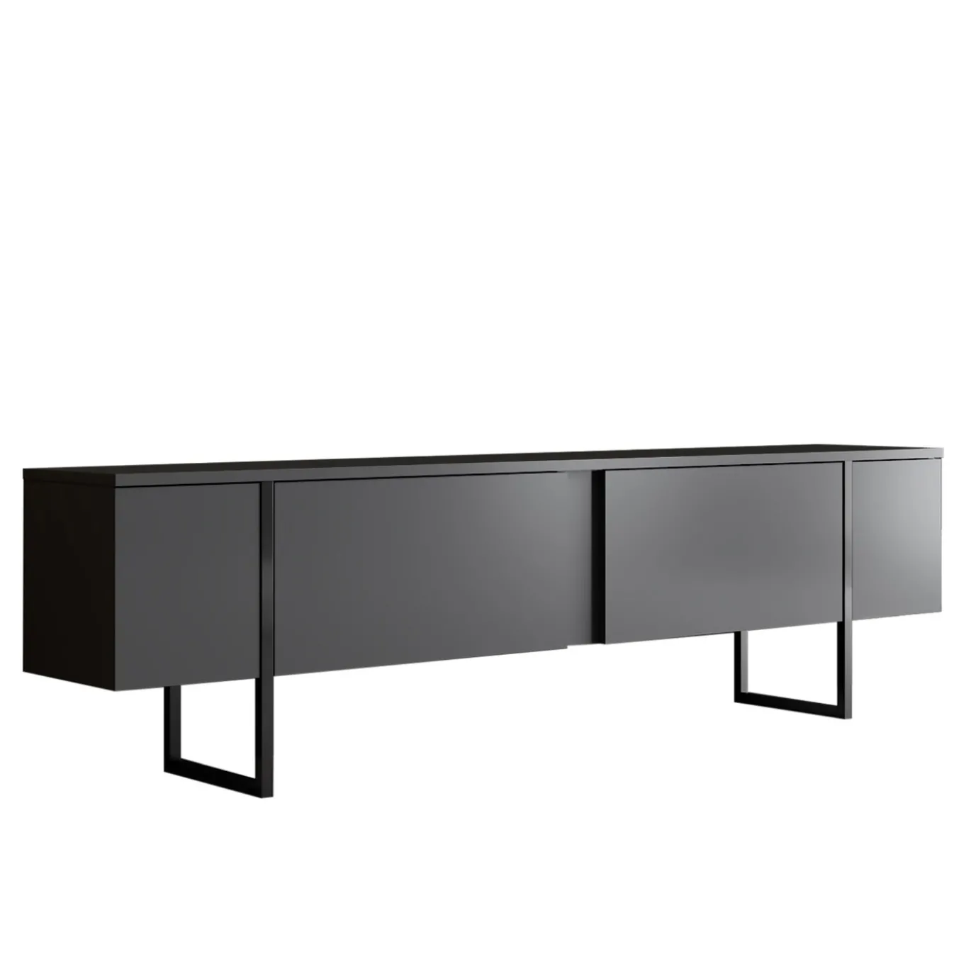 Tv-Meubel Luxe Melamine Antraciet Zwart