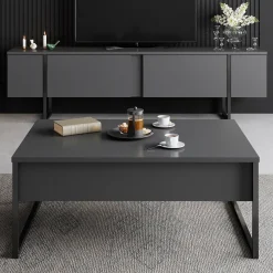 Tv-Meubel Luxe Melamine Antraciet Zwart