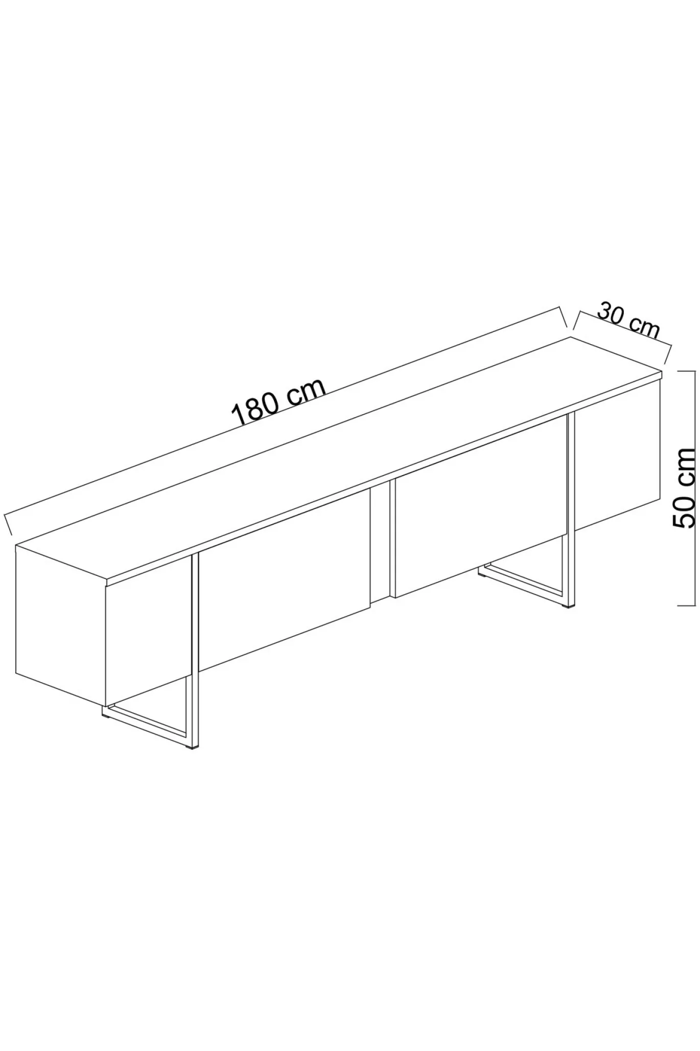 Tv-meubel Luxe Travertin/Goud 180cm