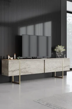 Tv-meubel Luxe Travertin/Goud 180cm