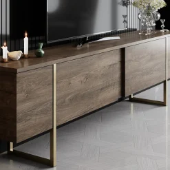 Tv-meubel Luxe Walnoot/Goud 180cm